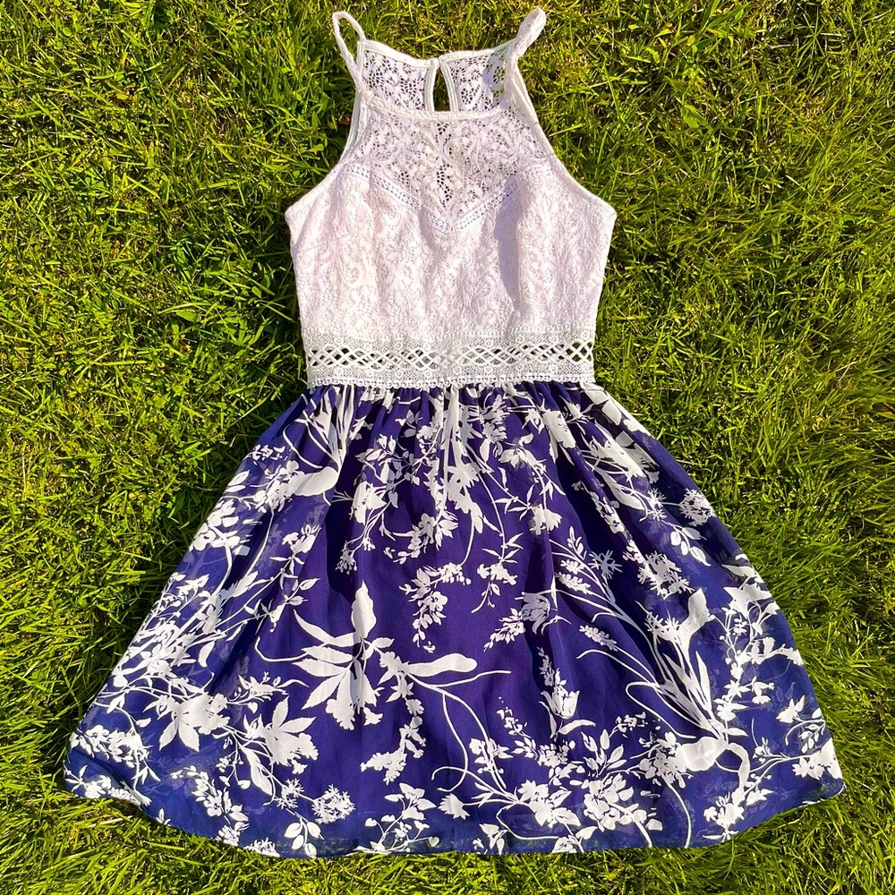 Linen Floral Dress